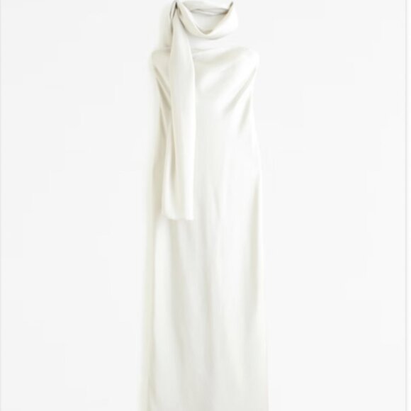 The Abercrombie & Fitch Julia Slip Strapless Scarf Maxi Dress SZ XLP NWT - Picture 3 of 7